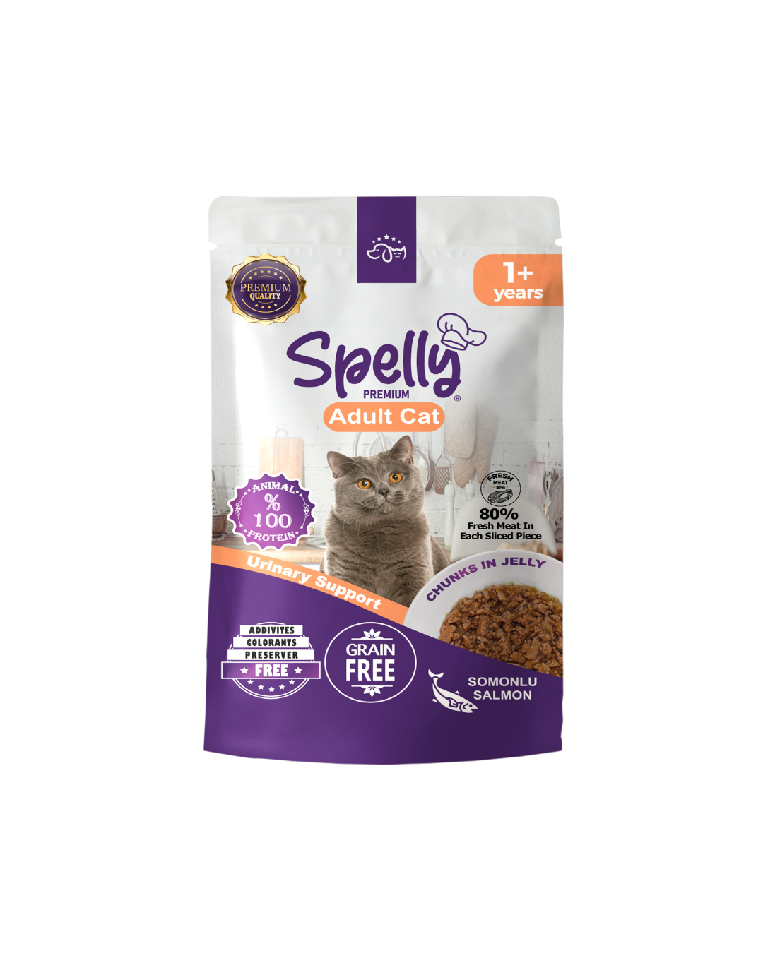 SPELLY KISIR KEDİ YAŞ MAMASI SOMONLU 85 GR x 24 ADET