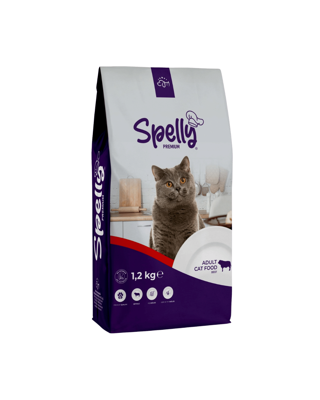 SPELLY YETİŞKİN KEDİ MAMASI BİFTEKLİ 1,2 KG