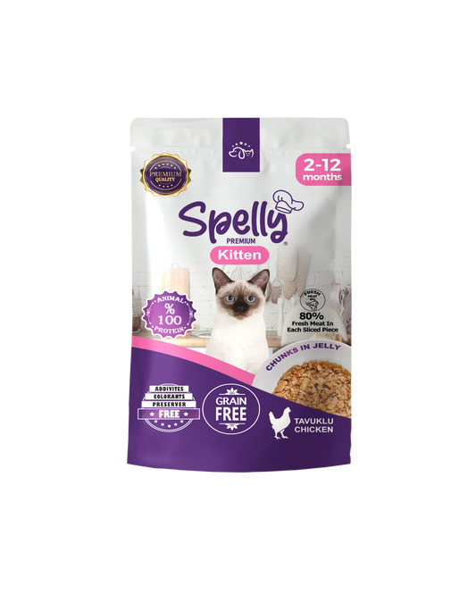 SPELLY YAVRU KEDİ YAŞ MAMASI TAVUKLU 85 GR x 24 ADET
