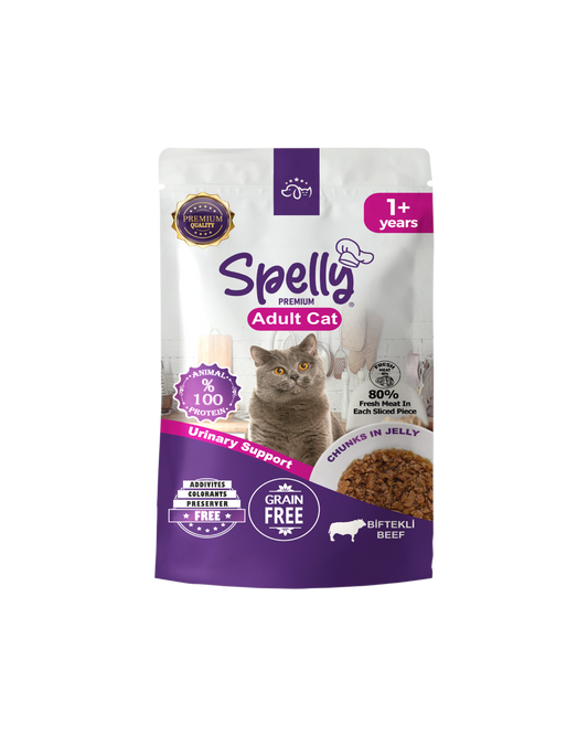 SPELLY YETİŞKİN KEDİ YAŞ MAMASI BİFTEKLİ 85 GR x 24 ADET