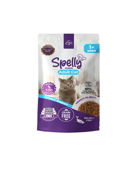 SPELLY YETİŞKİN KEDİ YAŞ MAMASI BALIKLI 85 GR x 24 ADET