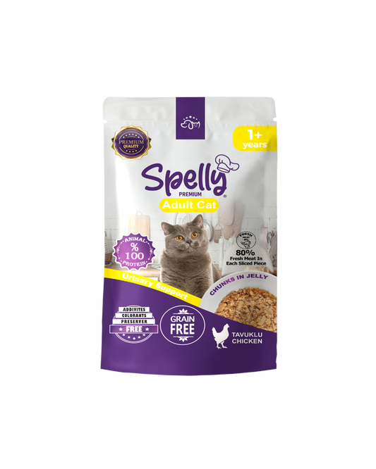 SPELLY YETİŞKİN KEDİ YAŞ MAMASI TAVUKLU 85 GR x 24 ADET
