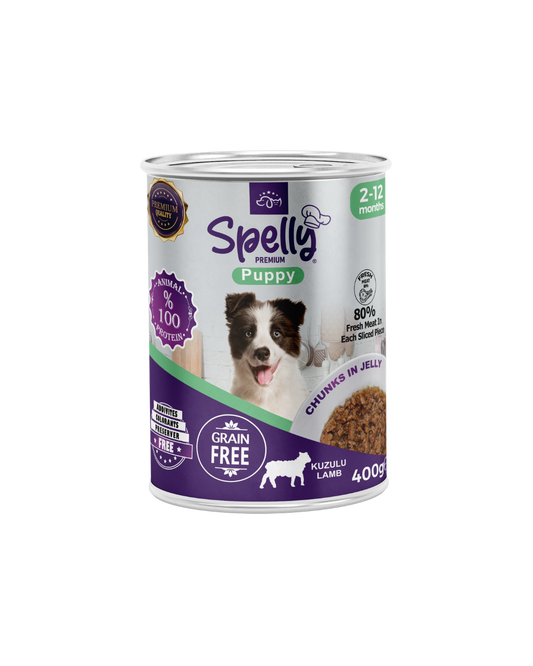 SPELLY YAVRU KÖPEK YAŞ MAMASI KUZULU 400 GR x 12 ADET