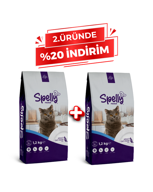 Spelly Yetişkin Kedi Maması Balıklı 1,2 kg x 2 Adet - Toplam 2,4 kg