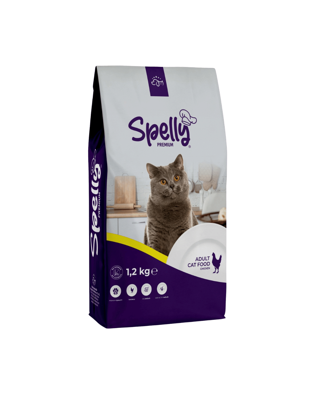 SPELLY YETİŞKİN KEDİ MAMASI TAVUKLU 1,2 KG