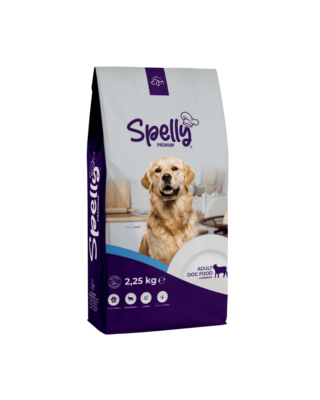 SPELLY YETİŞKİN KÖPEK MAMASI KUZULU PİRİNÇLİ 2,25 KG