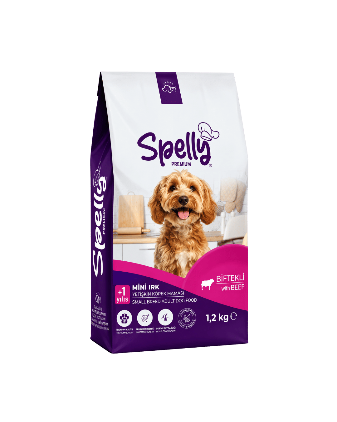 SPELLY YETİŞKİN KÖPEK MAMASI MİNİ IRK BİFTEKLİ 1,2 KG