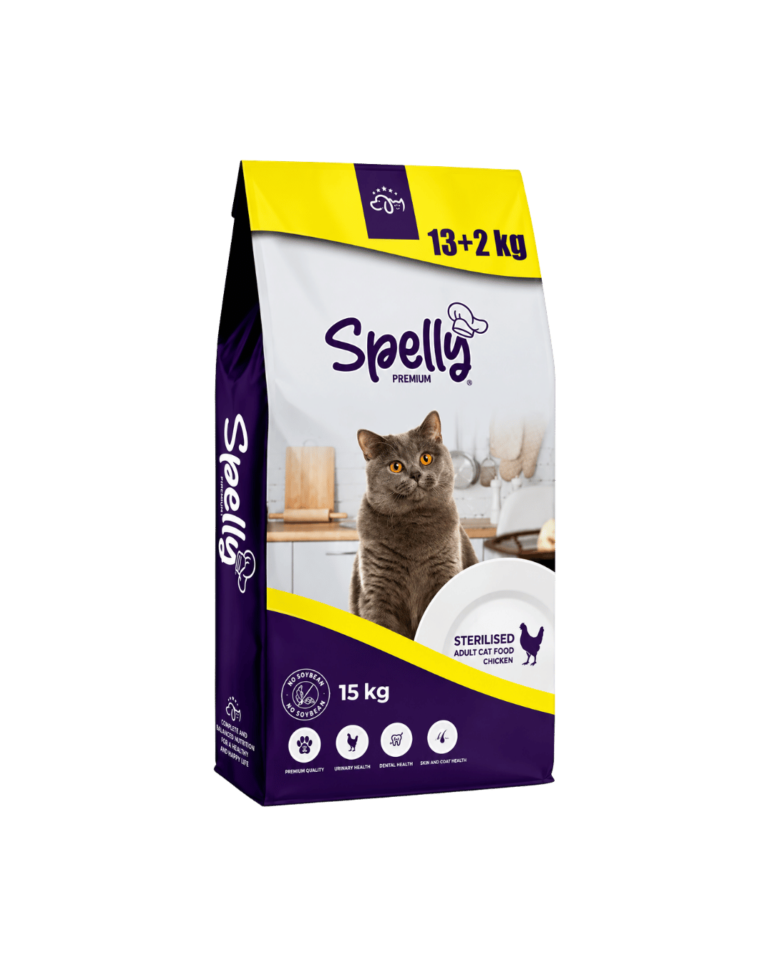 SPELLY YETİŞKİN KEDİ MAMASI KISIRLAŞTIRILMIŞ TAVUKLU 15 KG