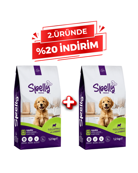 Spelly Yavru Köpek Maması Kuzulu Pirinçli 1,2 kg x 2 Adet - Toplam 2,4 kg