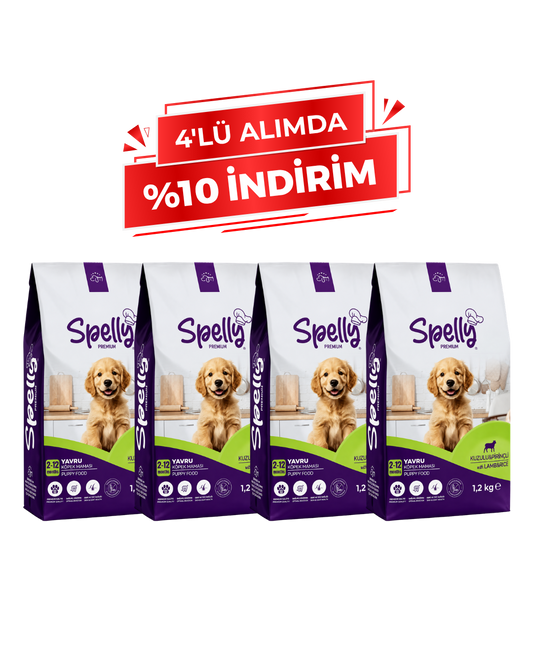 Spelly Yavru Köpek Maması Kuzulu Pirinçli 1,2 kg x 4 Adet - Toplam 4,8 kg