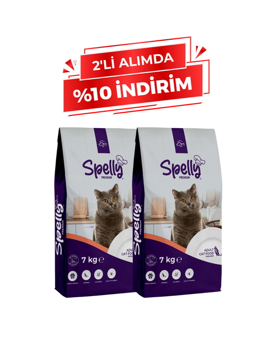 Spelly Yetişkin Kedi Maması Steril 7 kg x 2 Adet - Toplam 14 kg