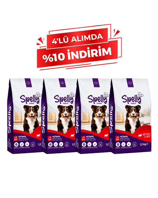 Spelly Yetişkin Köpek Maması Biftekli 1,2 kg x 4 Adet - Toplam 4,8 kg