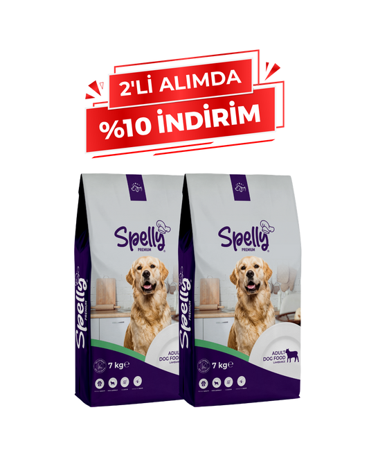 Spelly Yetişkin Köpek Maması Kuzulu 7 kg x 2 Adet - Toplam 14 kg