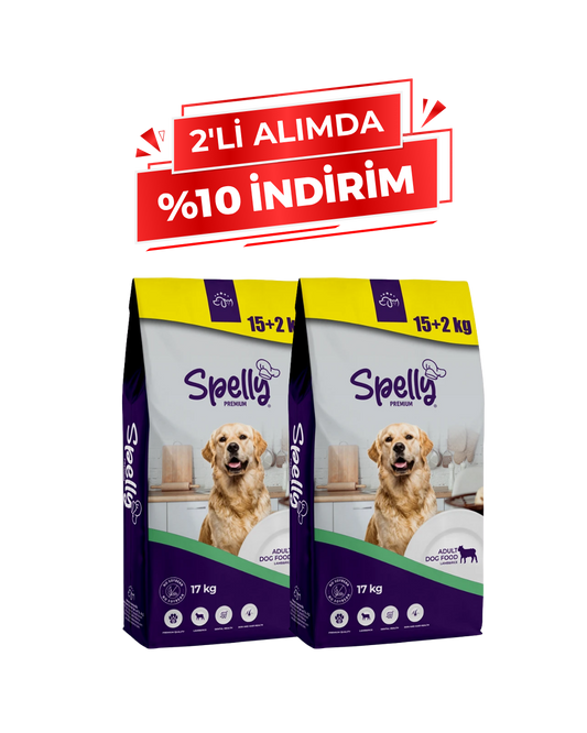 Spelly Yetişkin Köpek Maması Kuzulu Pirinçli 17 kg x 2 Adet - Toplam 34 kg
